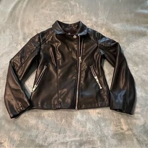 Girls Faux Leather Moto Jacket